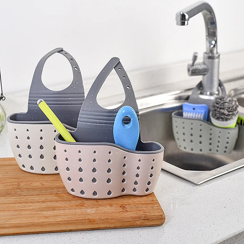 Adjustable Kitchen Sink Sponge Holder – Hanging Drain Basket