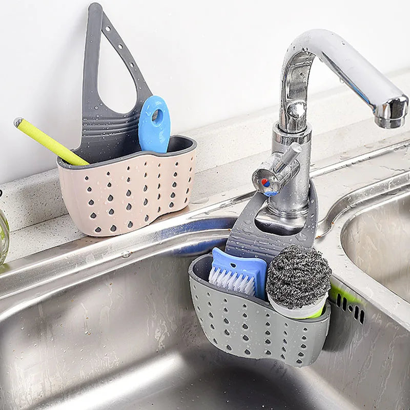 Adjustable Kitchen Sink Sponge Holder – Hanging Drain Basket
