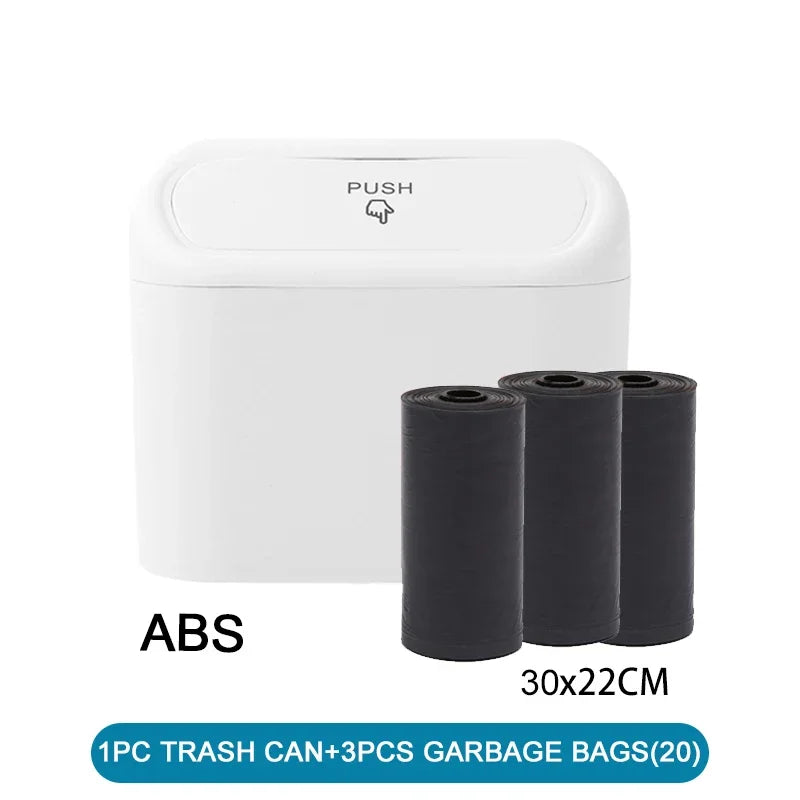 Mini Car Trash Can with Lid – Leak-Proof Car Organizer