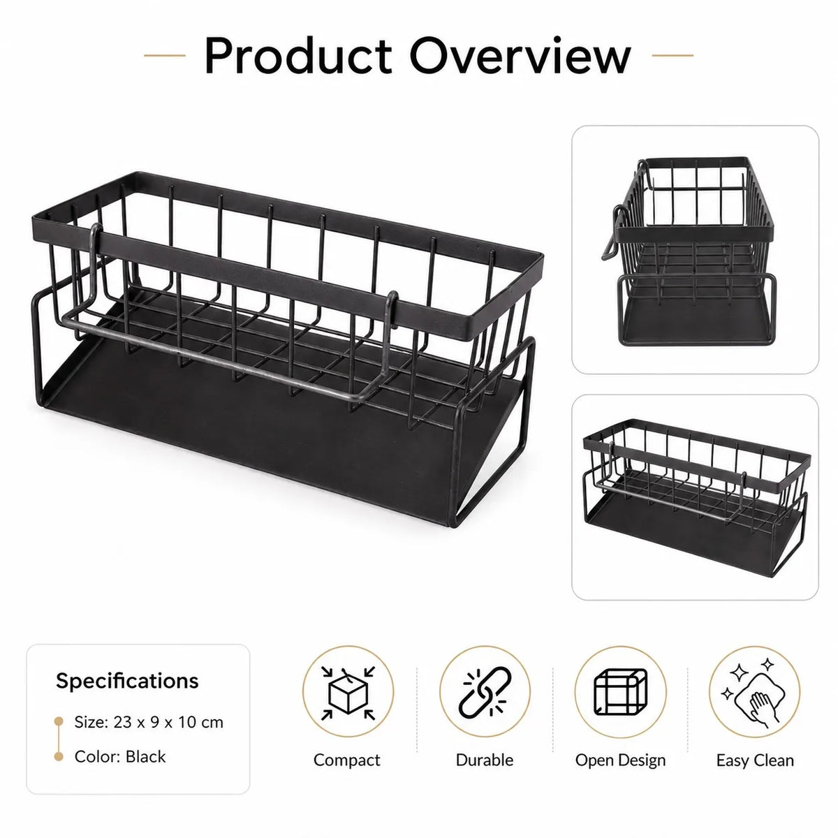 Kitchen Sink Faucet Organizer – Stainless Steel Sponge Holder