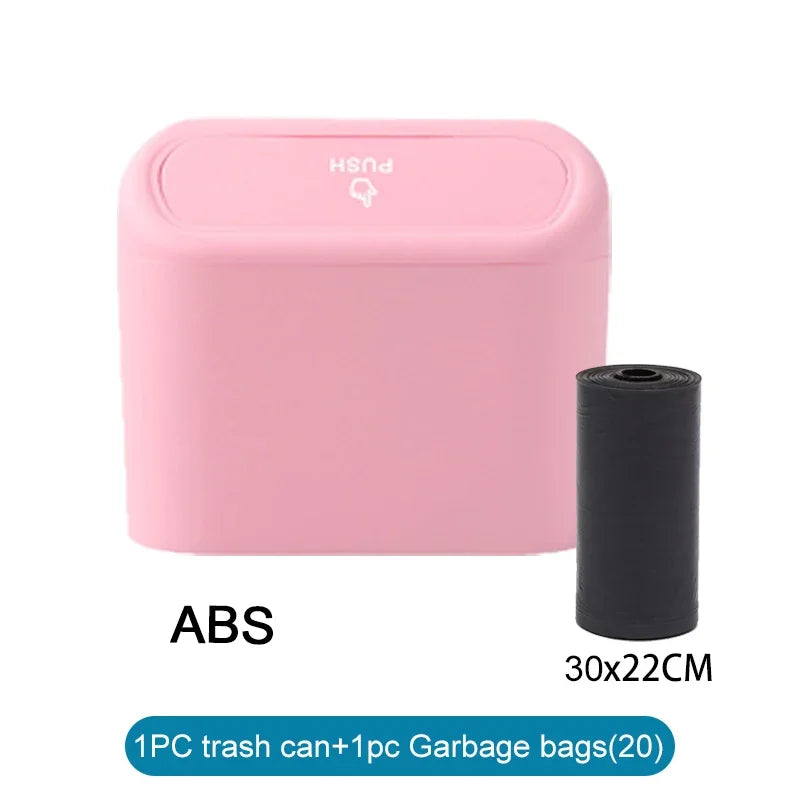Mini Car Trash Can with Lid – Leak-Proof Car Organizer