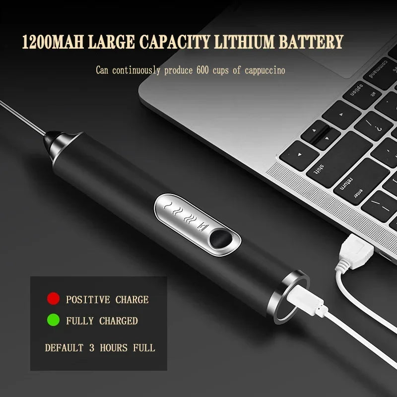 Cordless Electric Milk Frother & Handheld Kitchen Whisk