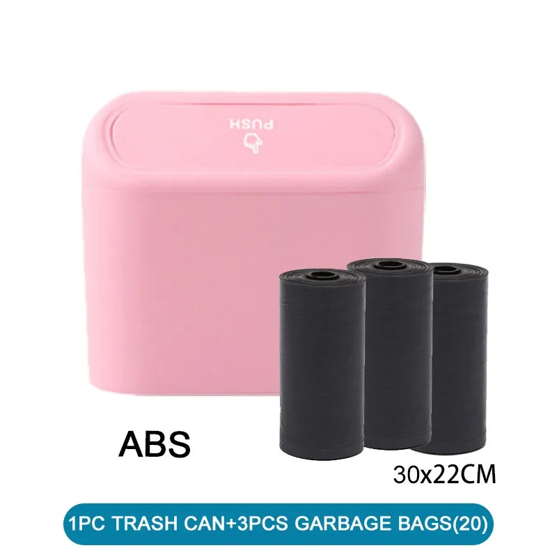 Mini Car Trash Can with Lid – Leak-Proof Car Organizer