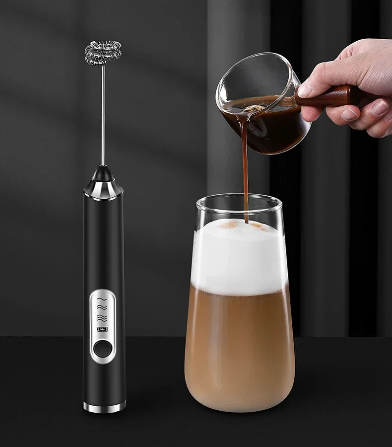 Cordless Electric Milk Frother & Handheld Kitchen Whisk