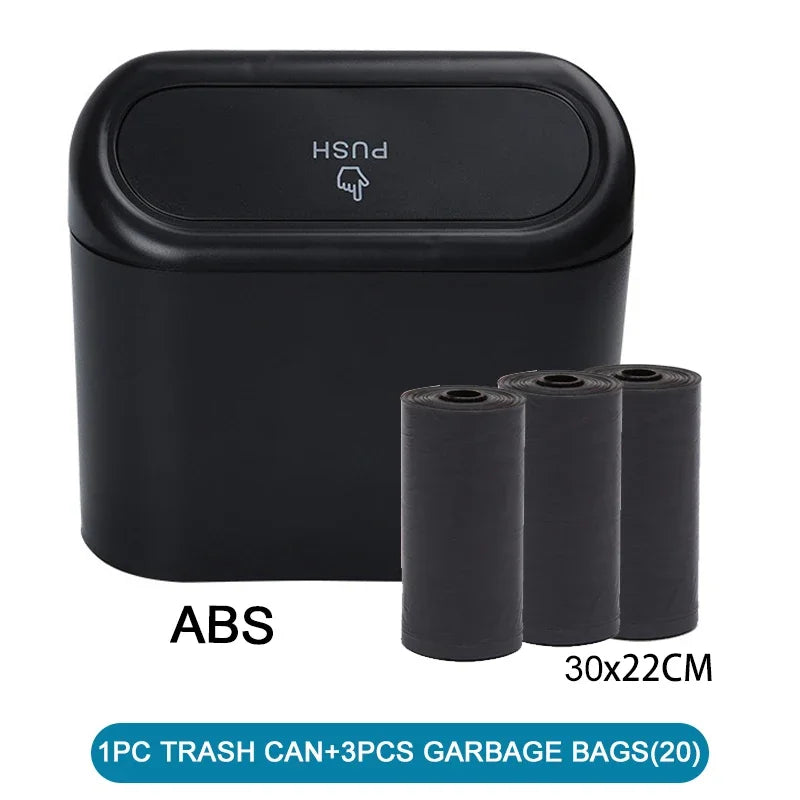 Mini Car Trash Can with Lid – Leak-Proof Car Organizer