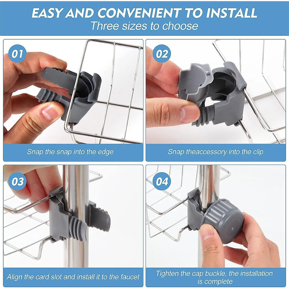 Kitchen Sink Faucet Organizer – Stainless Steel Sponge Holder