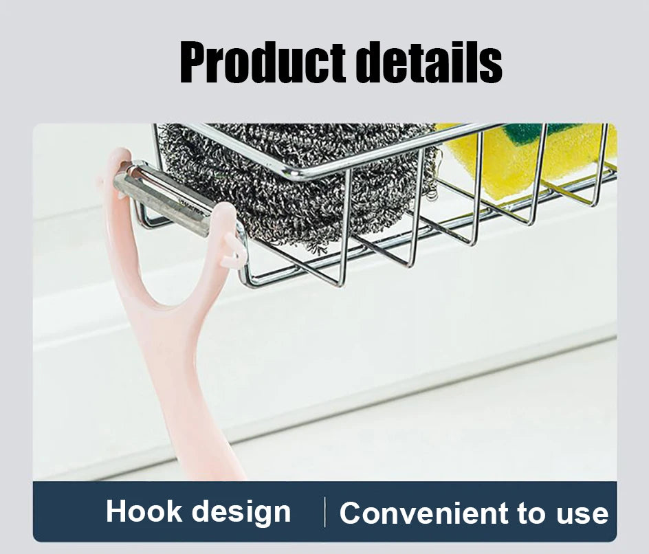 Kitchen Sink Faucet Organizer – Stainless Steel Sponge Holder