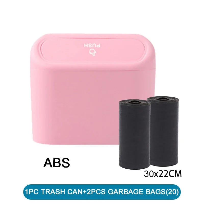 Mini Car Trash Can with Lid – Leak-Proof Car Organizer