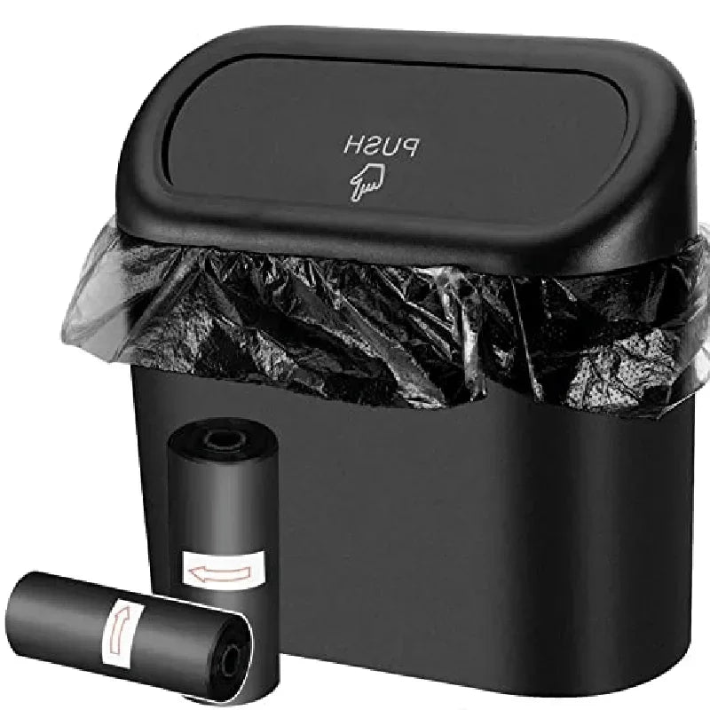 Mini Car Trash Can with Lid – Leak-Proof Car Organizer