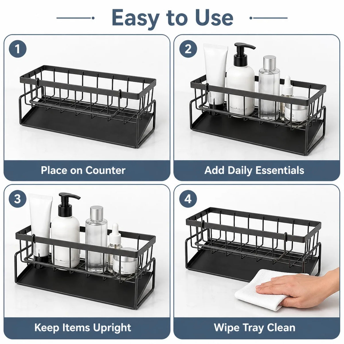 Kitchen Sink Faucet Organizer – Stainless Steel Sponge Holder