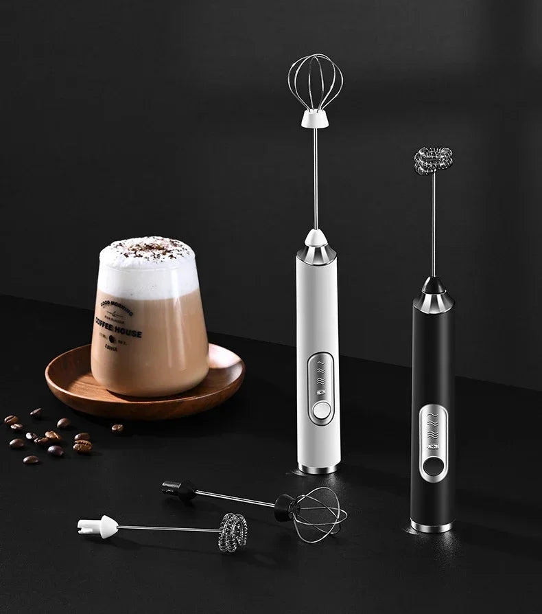 Cordless Electric Milk Frother & Handheld Kitchen Whisk