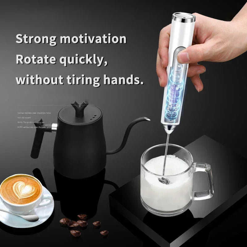 Cordless Electric Milk Frother & Handheld Kitchen Whisk